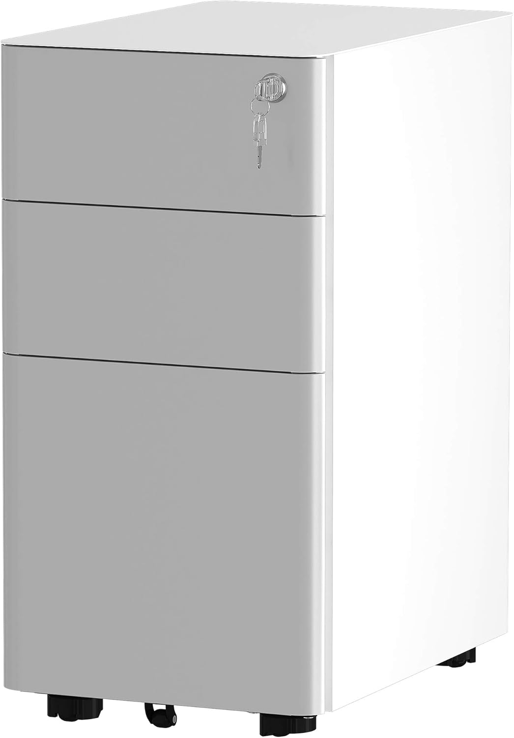 3-Drawer White Metal Filing Cabinet A8940