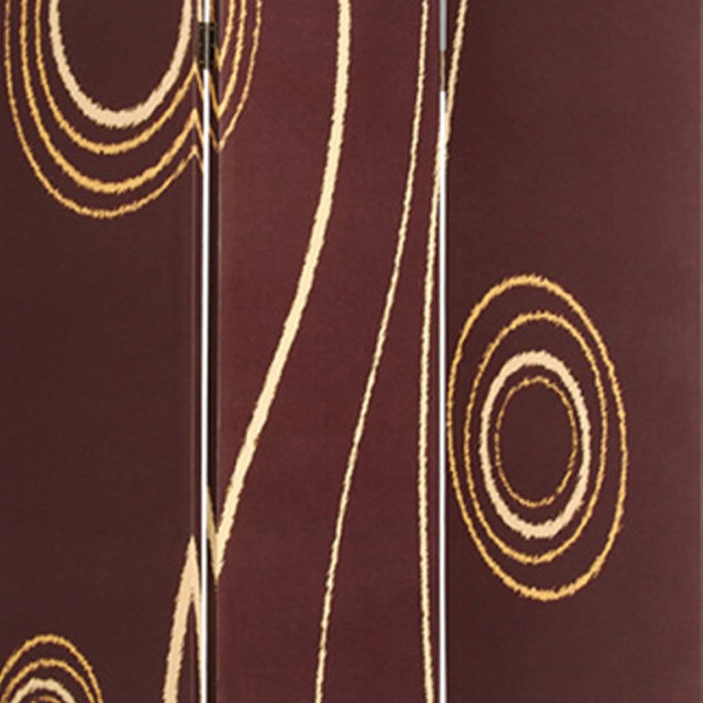 3 Panel Foldable Canvas Room Divider Brown and Yellow E2772