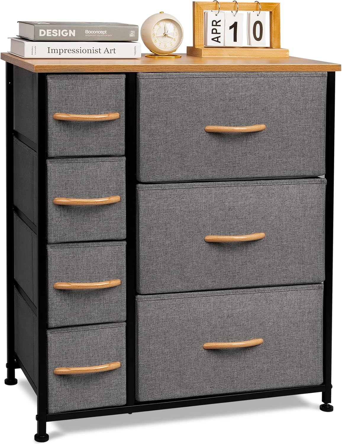 Fabric 7 Drawer Dresser Storage Tower with Steel Frame O227709