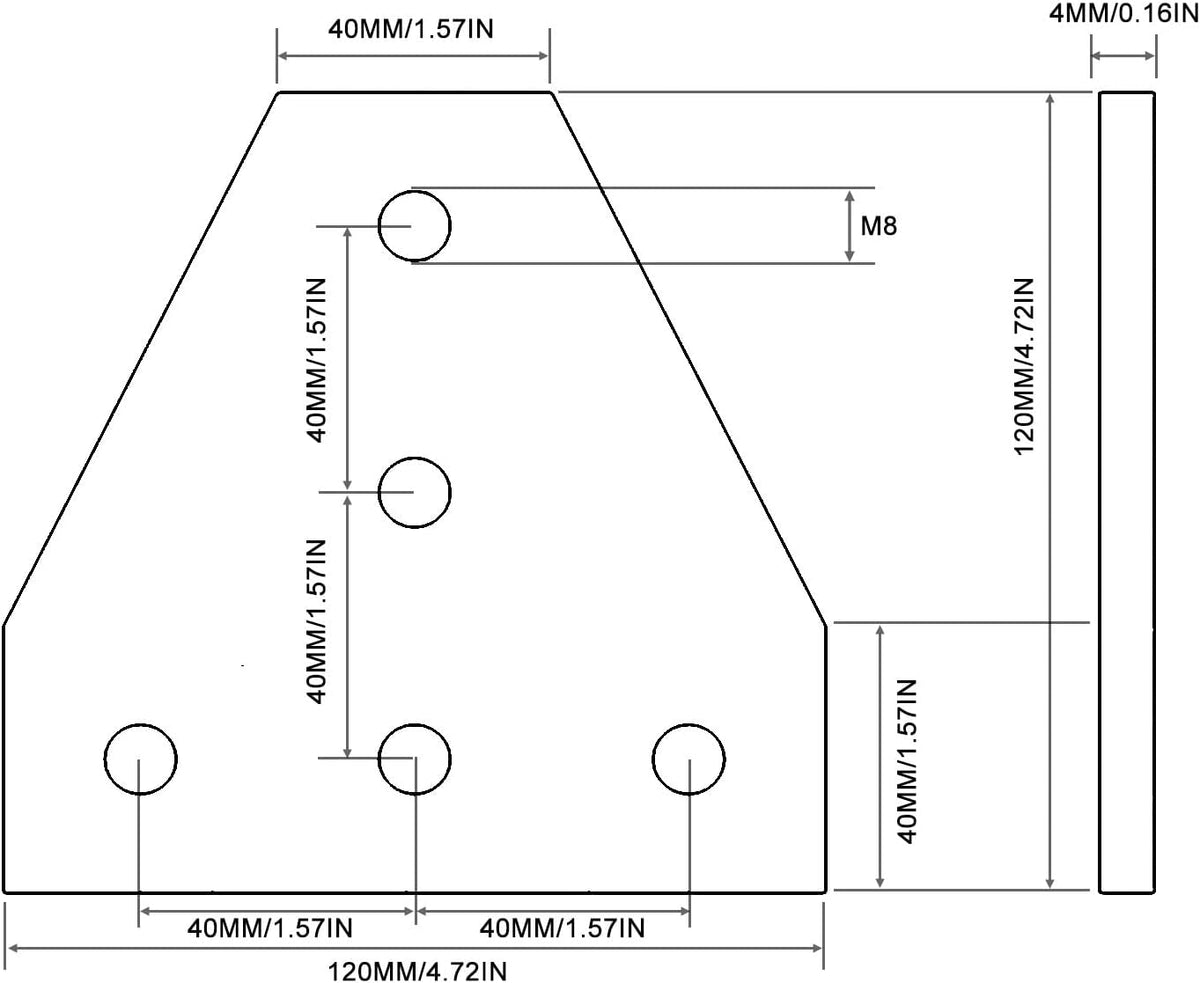 4040 Aluminum Extrusion Connector Bracket Set with Joint Plates, T-Slot Nuts, Hex Socket Cap Screw A330175