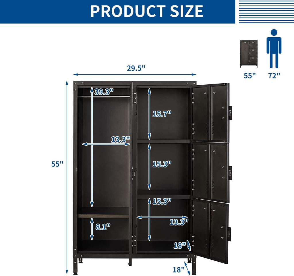 4 Doors Steel Metal Storage Locker Cabinet D167