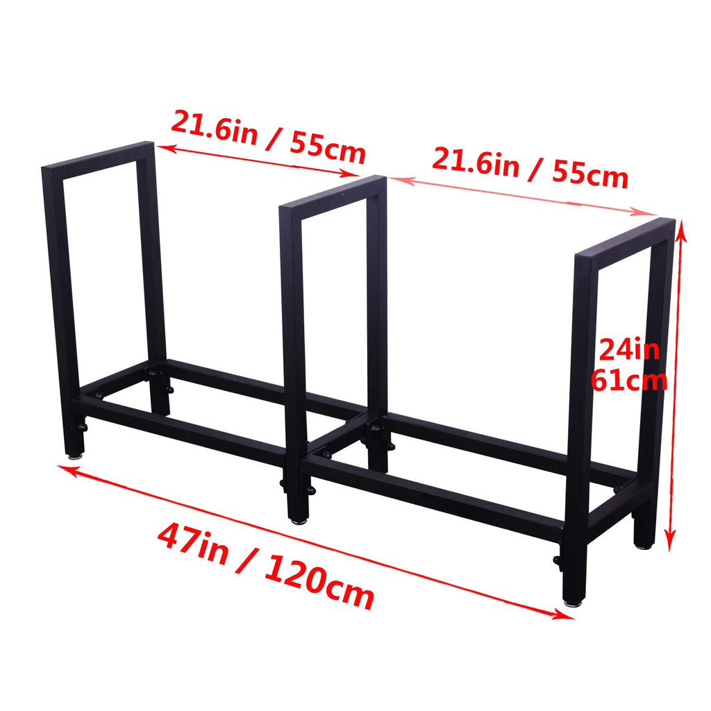Black Steel Firewood Log Rack B708715