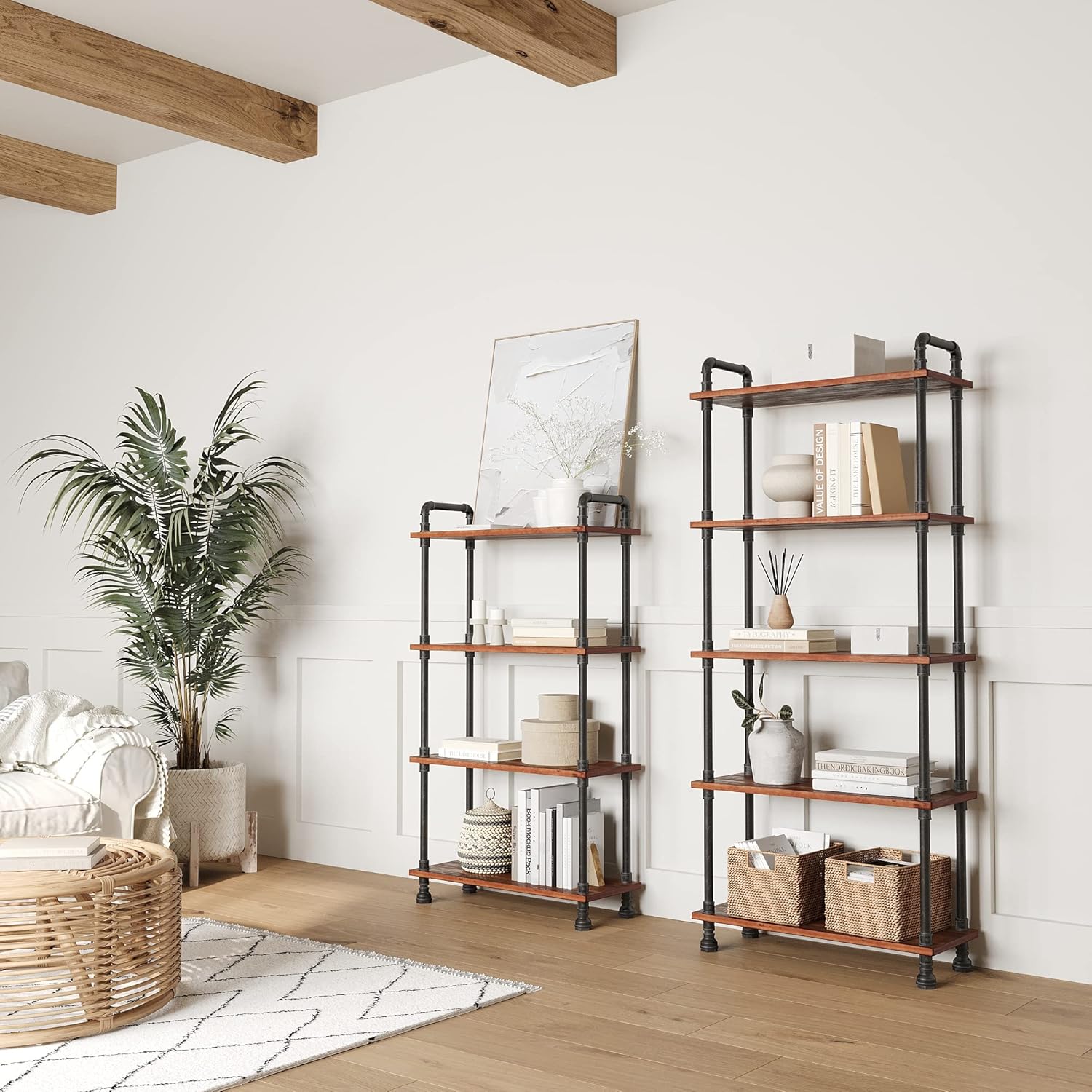 5-Tier Solid Pine Wood Bookshelf K73226