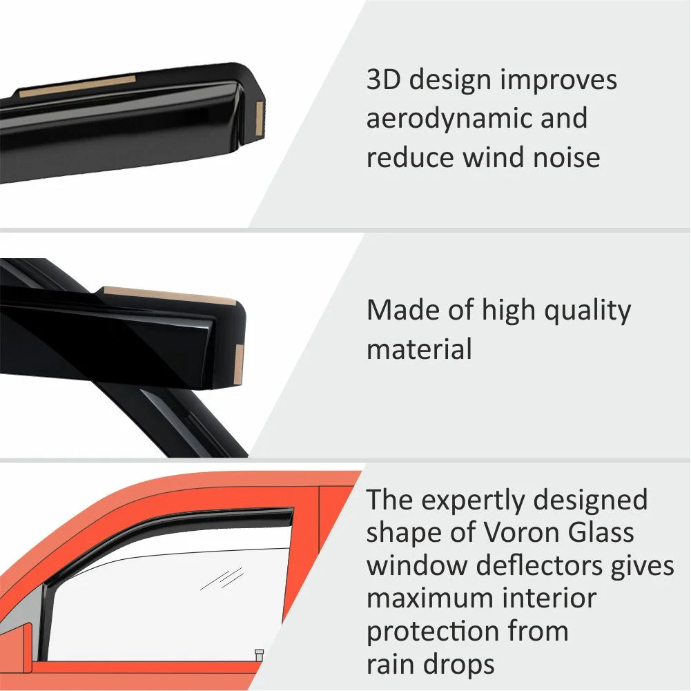 4 Pieces Glass In-Channel Rain Guards for Subaru Forester H492992
