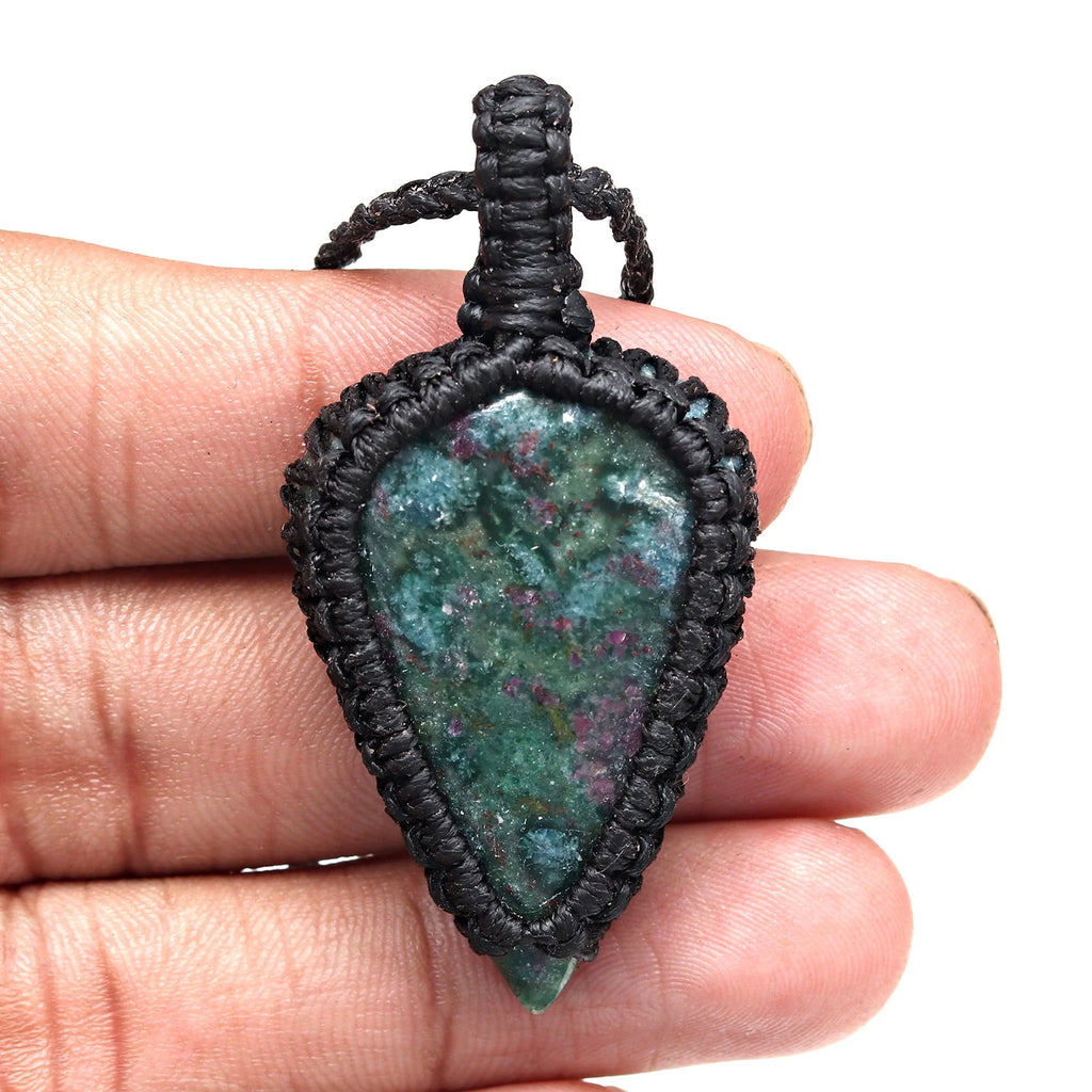 Ruby Zoisite Macrame Gemstone Necklace U687888