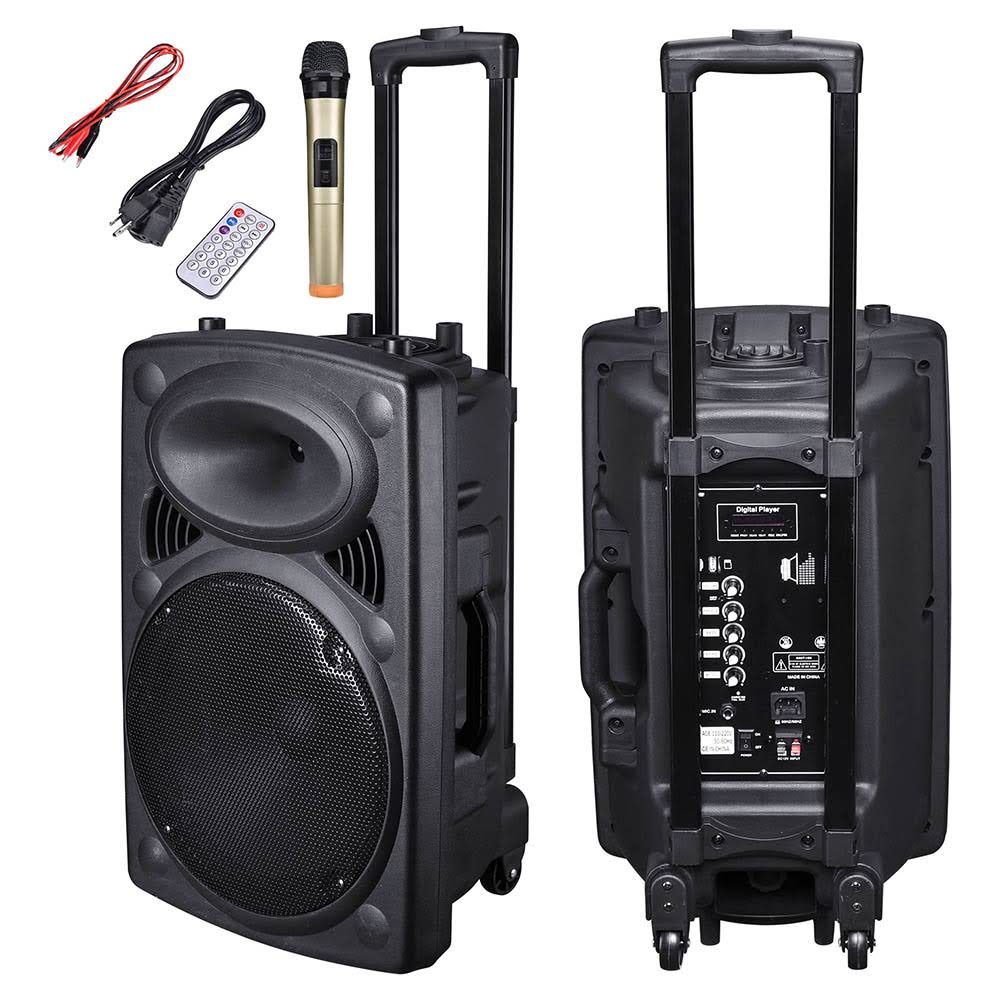 Portable Active PA Speaker with Bluetooth and Wireless Microphone H69432