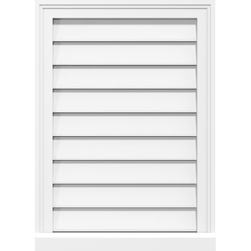 PVC Vertical Surface Mount Gable Vent with Brickmould W1954