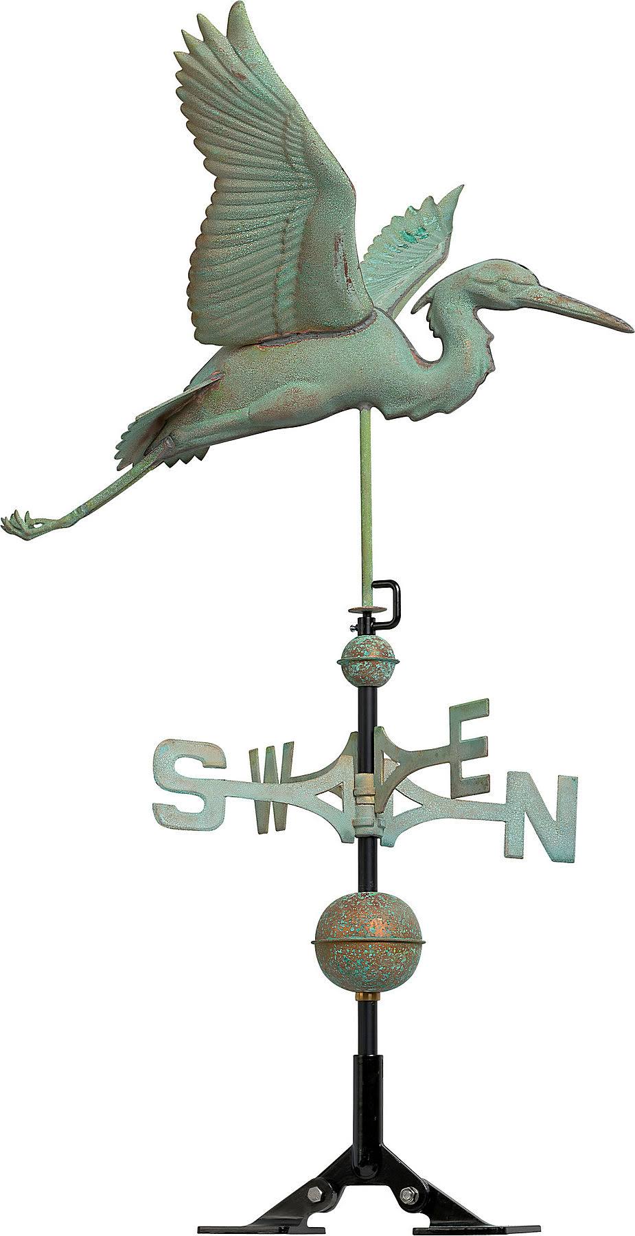 Verdigris Copper Heron Weathervane Y128913