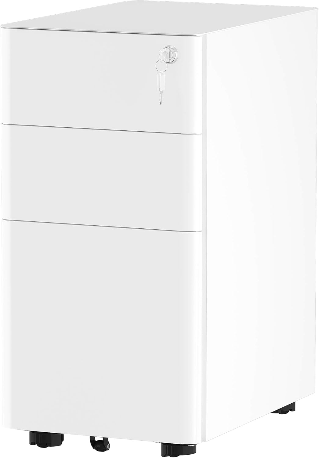3-Drawer White Metal Filing Cabinet A8940