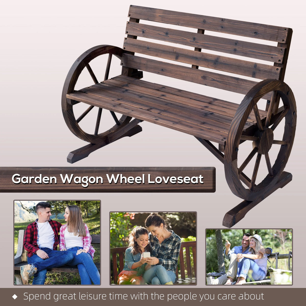 Brown Wood Bench U2341