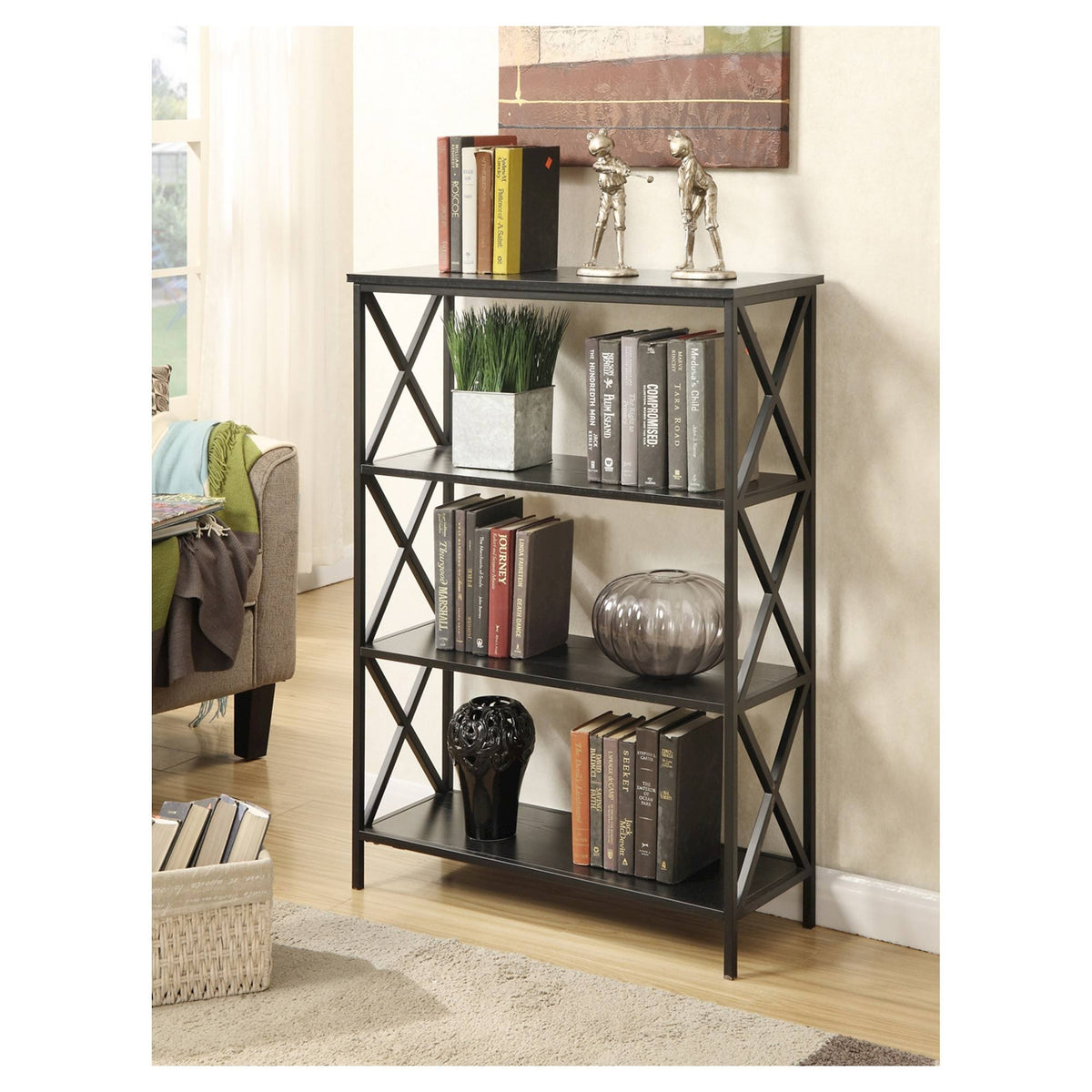 4-Tier Bookcase, Black J96191