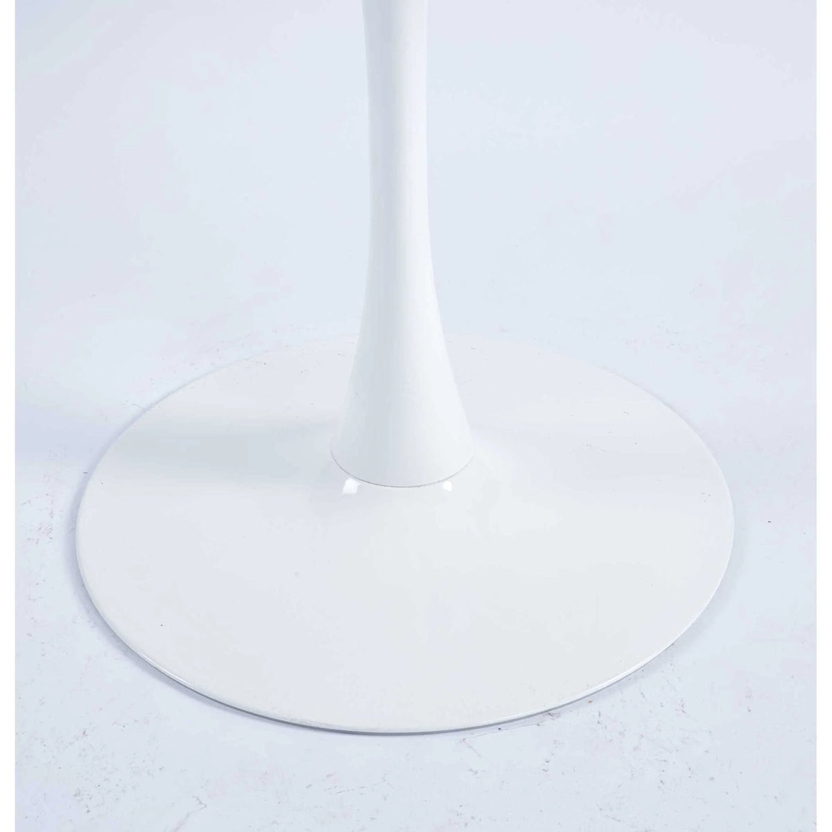 White Mid-century Round MDF Pedestal Dining Table T694312