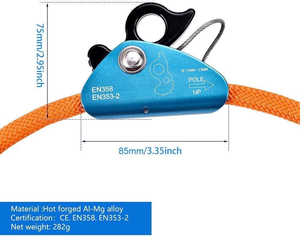 Steel Wire Core Flip Line Kits with Triple Lock Carabiner Adjuster, Adjustable Lanyard, Cut Resistant, 1/2x8ft, Pack of 2 A4954