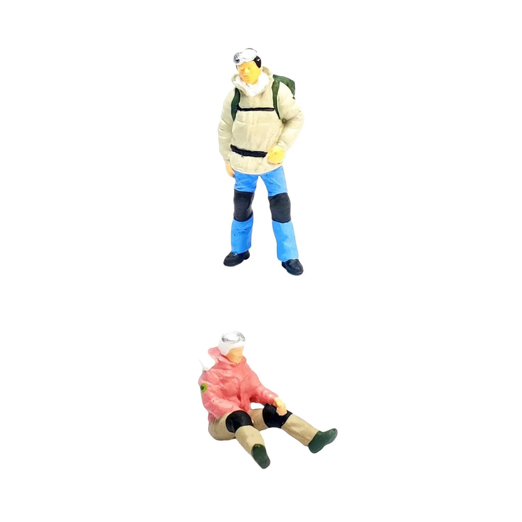 2x Painted Miniature People Toys for Dollhouse G72834