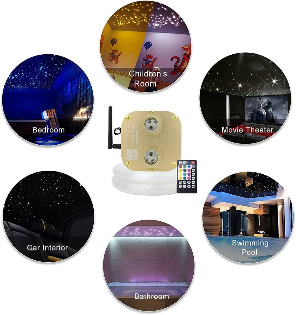 20W Dual-Heads Fiber Optic Light with 710pcs Fiber Optical Cable F7373