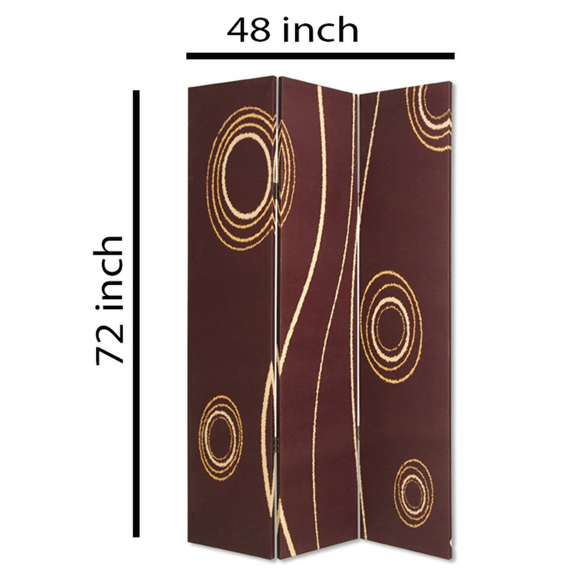 3 Panel Foldable Canvas Room Divider Brown and Yellow E2772