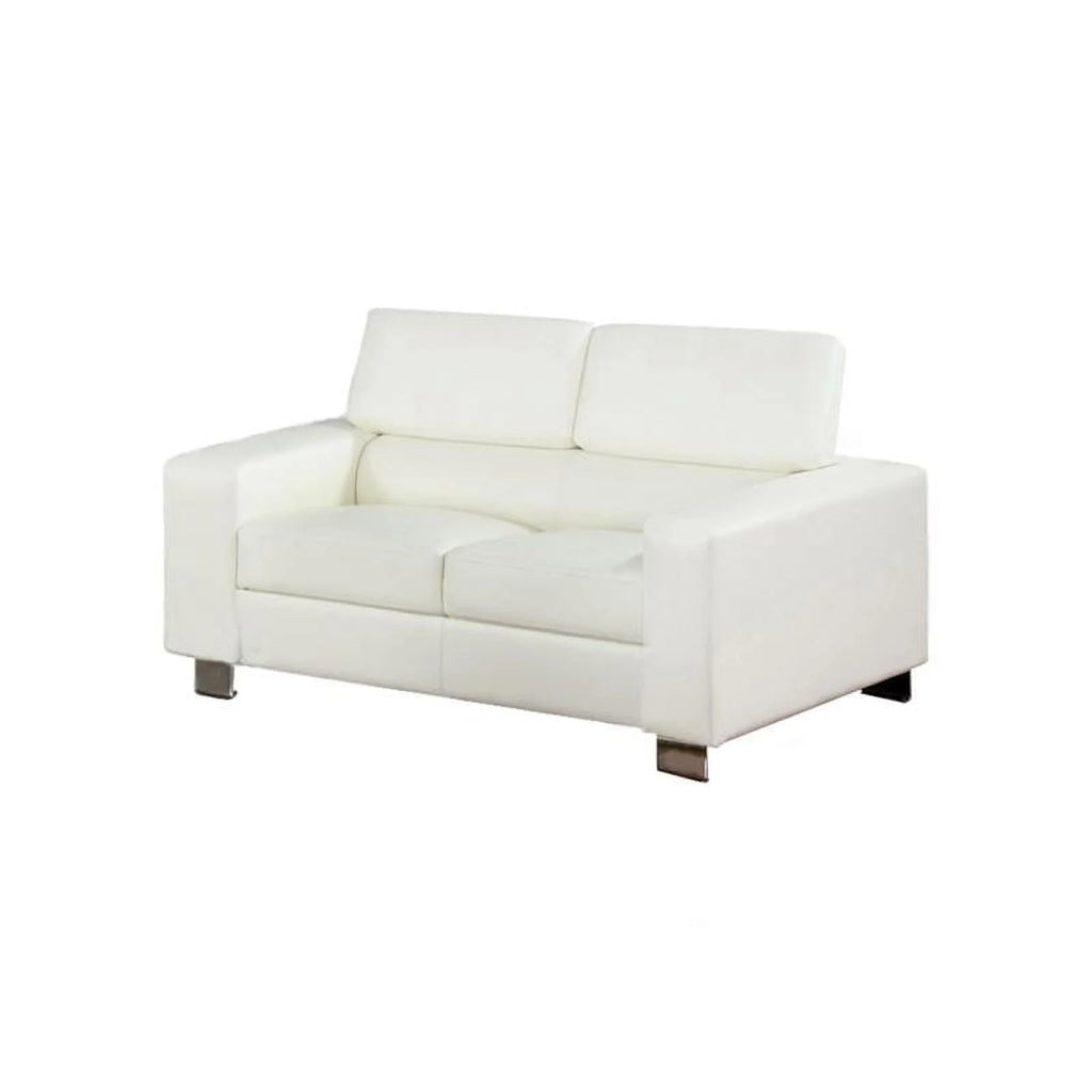 White Faux Leather 2-Piece Sofa Set M389457