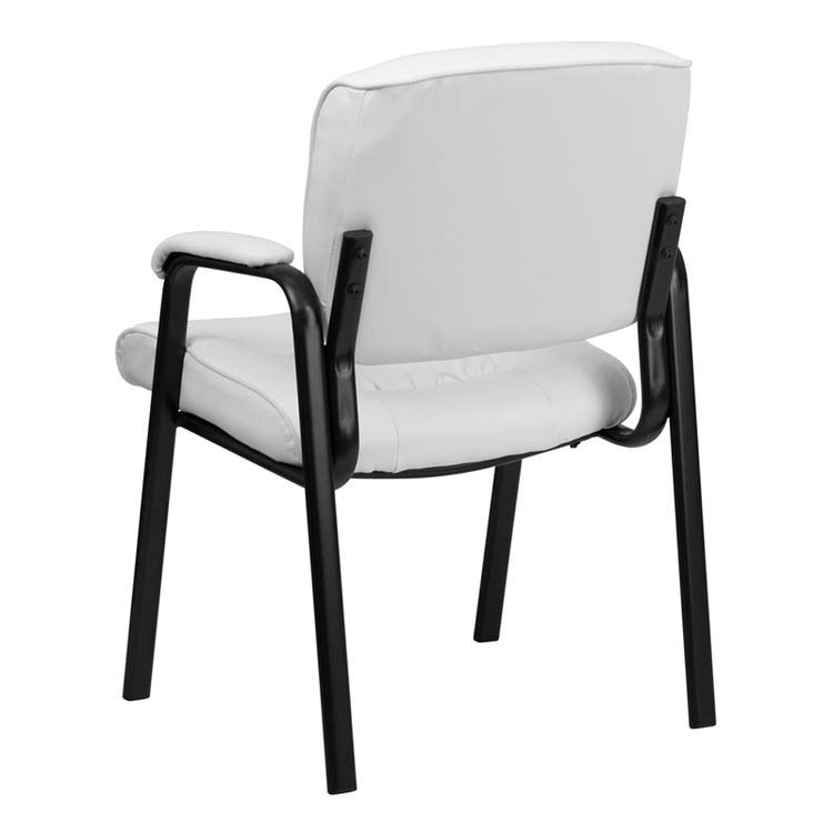 Brown Leather Executive Side Reception Chair with Black Frame Y493677