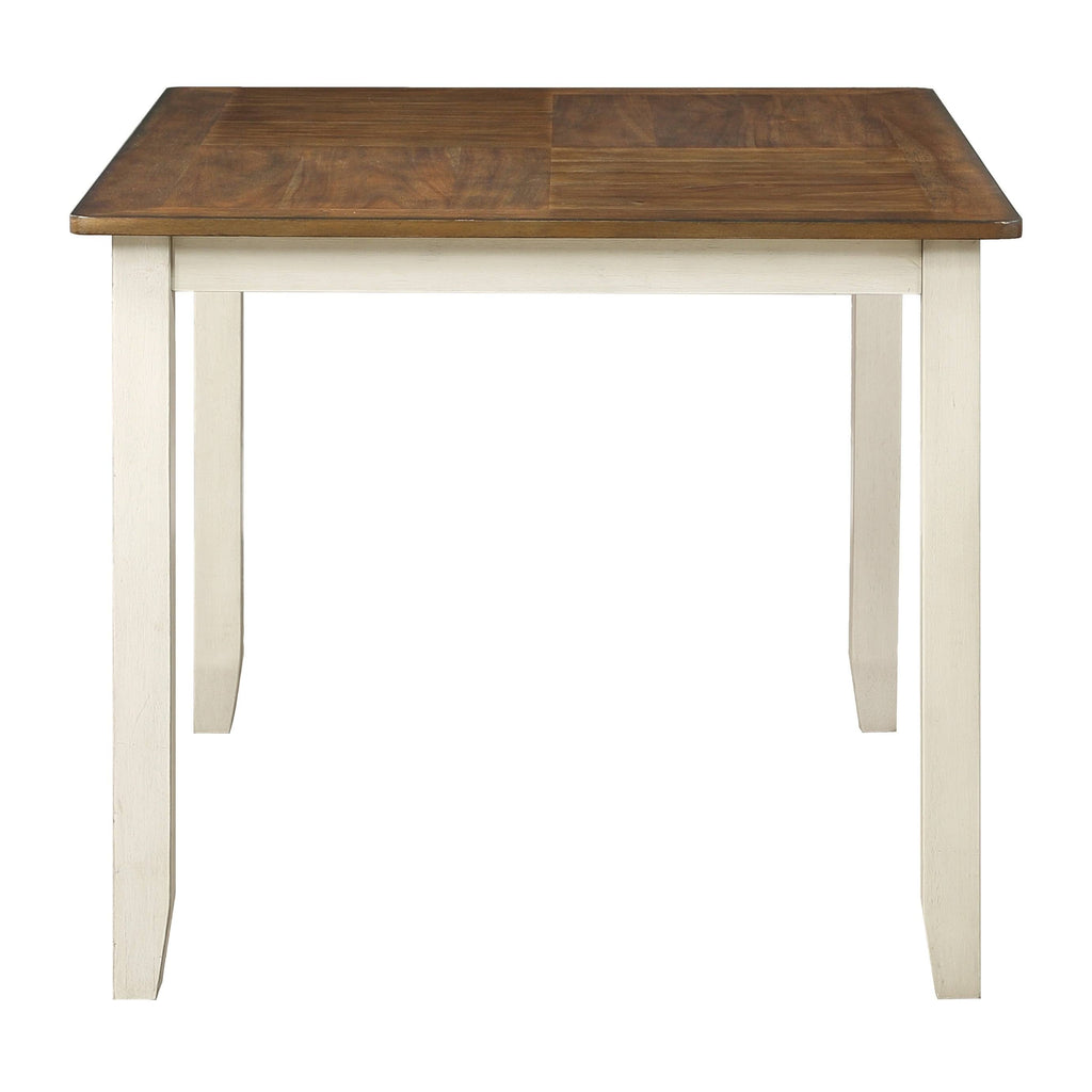 5-Pc. Wood Dining Table Set with Tobacco Top and Cream Base C460