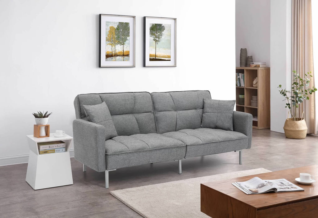 Fabric Convertible Sofa Gray U185308
