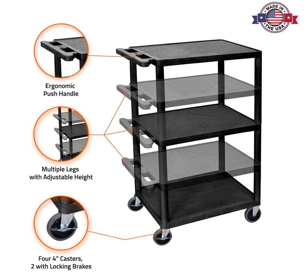 Black Electric Presentation Cart T7638