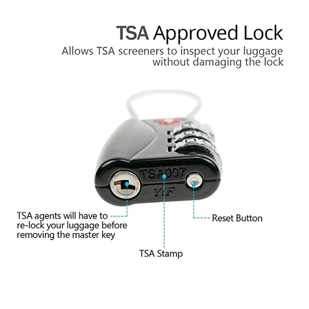 4 Pack 3 Digit Combination Cable Lock for Luggage A18336