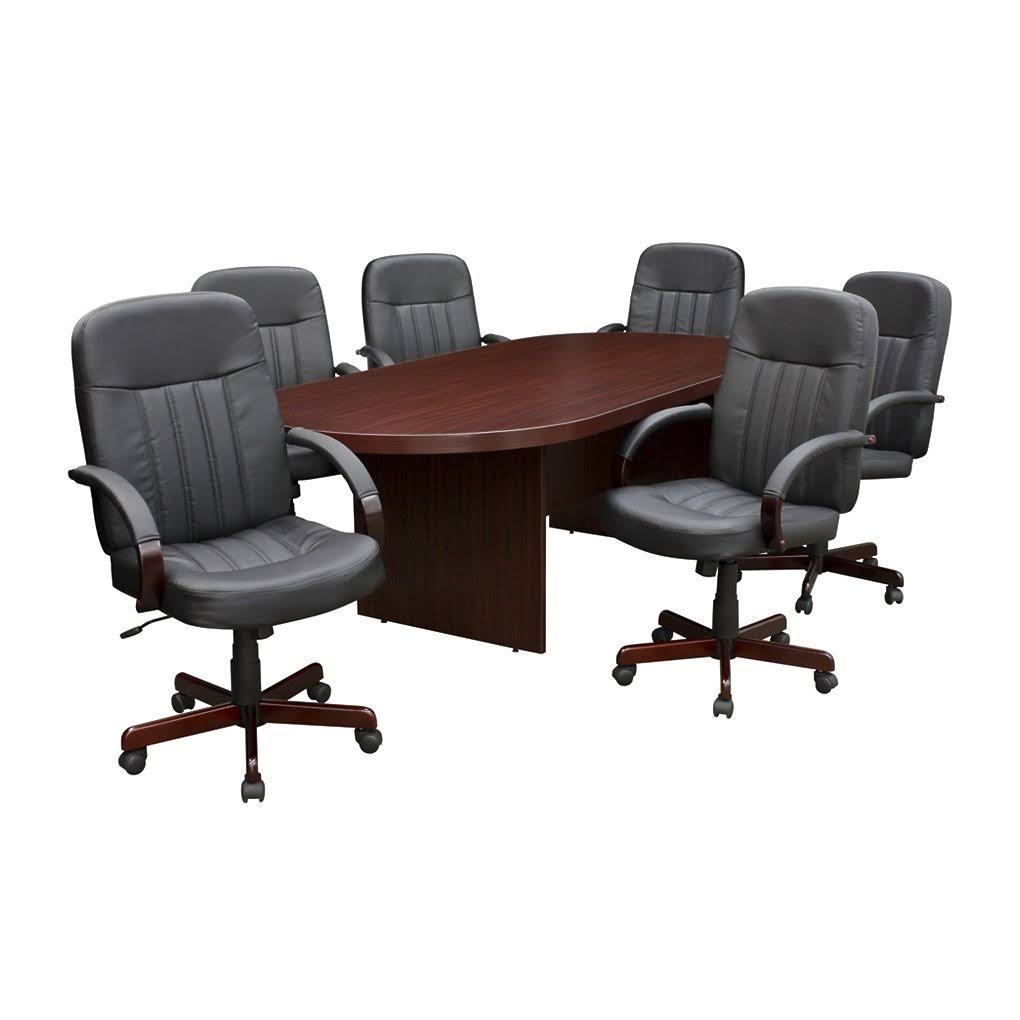 Mahogany Racetrack Conference Table with Power Data Grommet G3627