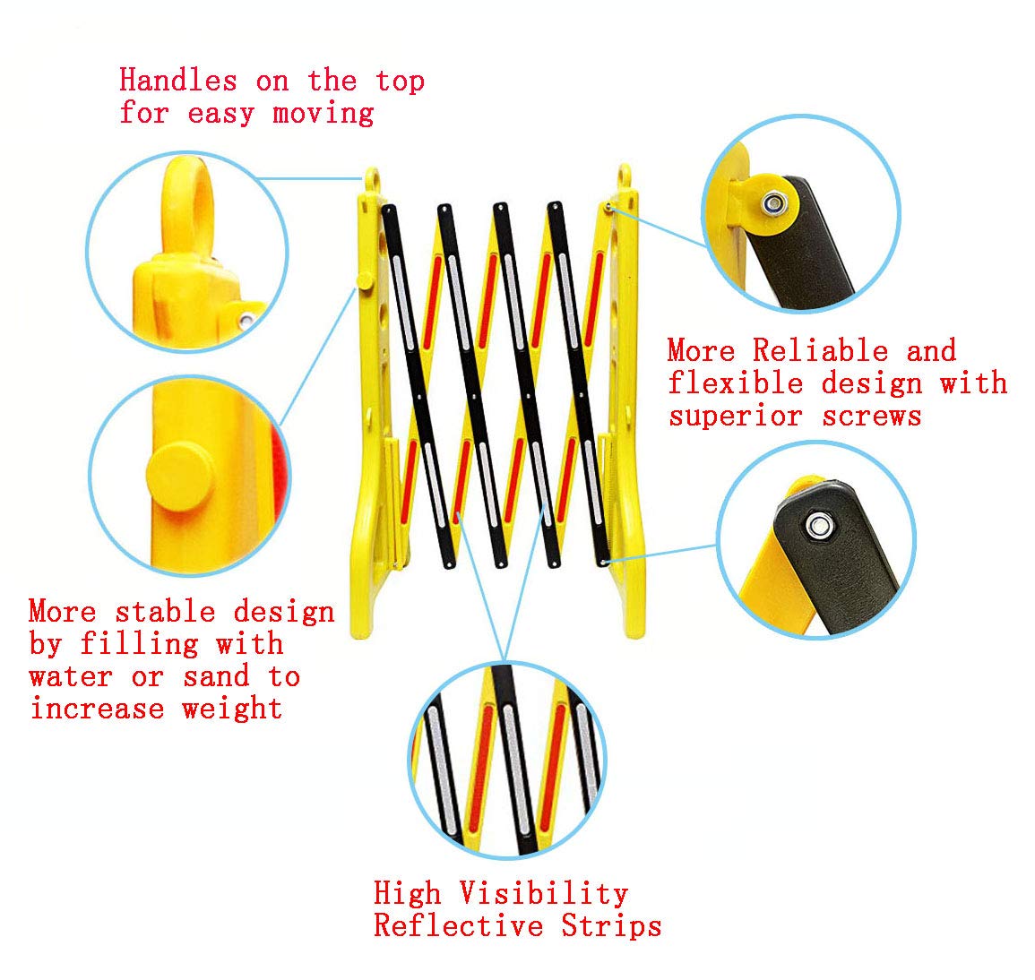 Expandable Mobile Barricade with 13 feet Yellow Plastic Barrier Chain C91207