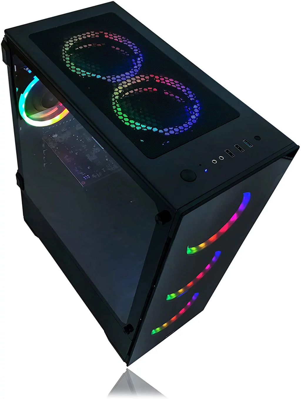 Gaming PC Desktop Computer Intel 3.70GHZ 16GB Ram 512GB SSD RX 580 8GB WINDOWS 11 RGB W32431