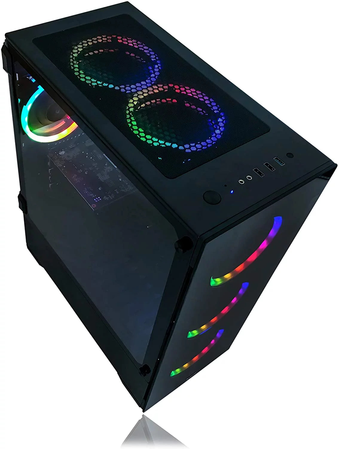 Gaming PC Desktop Computer Intel 3.70GHZ 16GB Ram 512GB SSD RX 580 8GB WINDOWS 11 RGB W32431