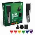 Rechargeable Men's Grooming Set - Complete Hair, Beard, Nose, and Ear Grooming Kit