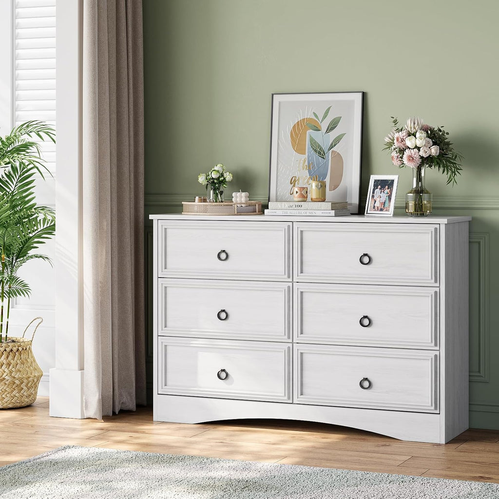 White 6 Drawer Dresser Q33345