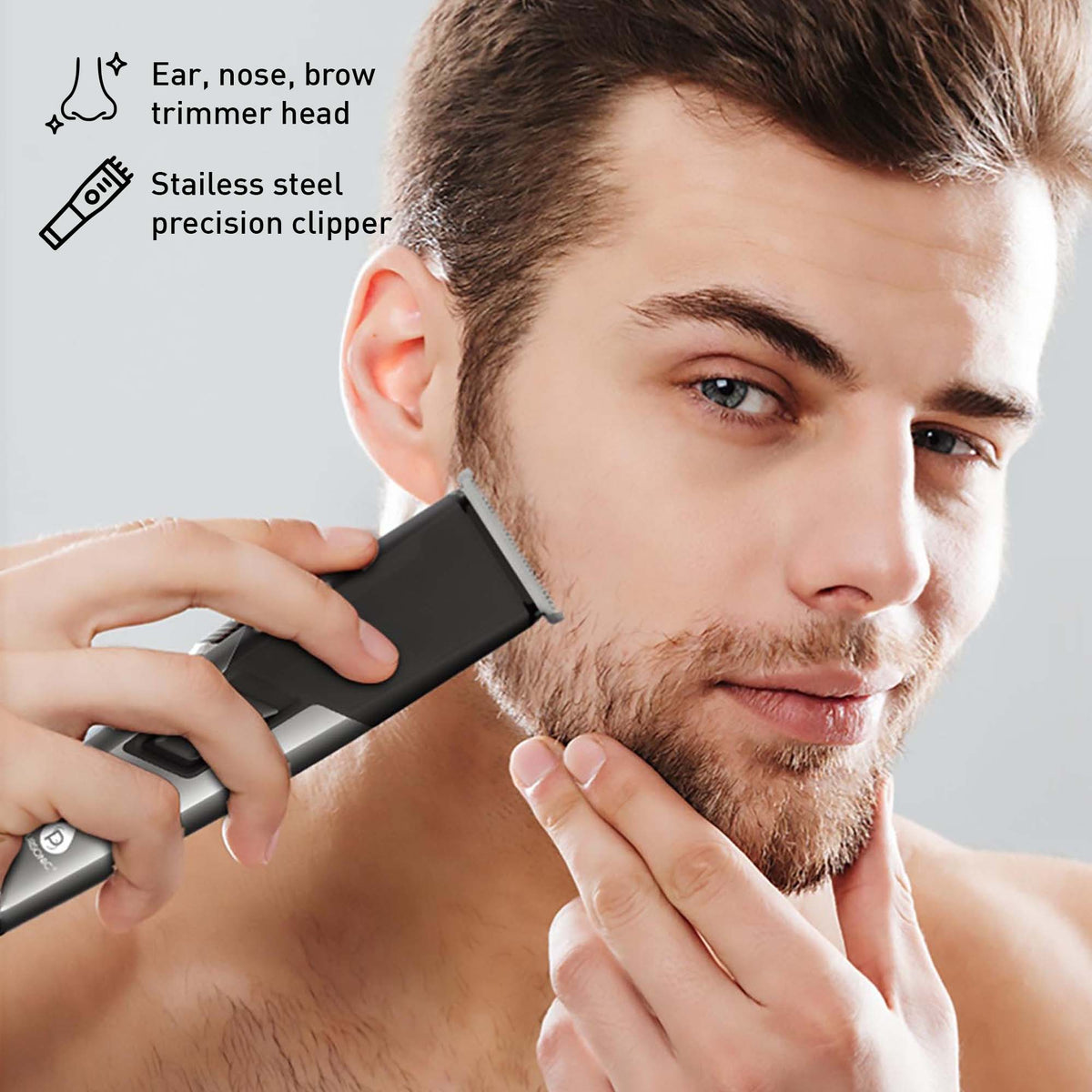 Rechargeable Men’s Grooming & Beard Care Bundle – Complete Hair, Beard, Nose, and Ear Kit