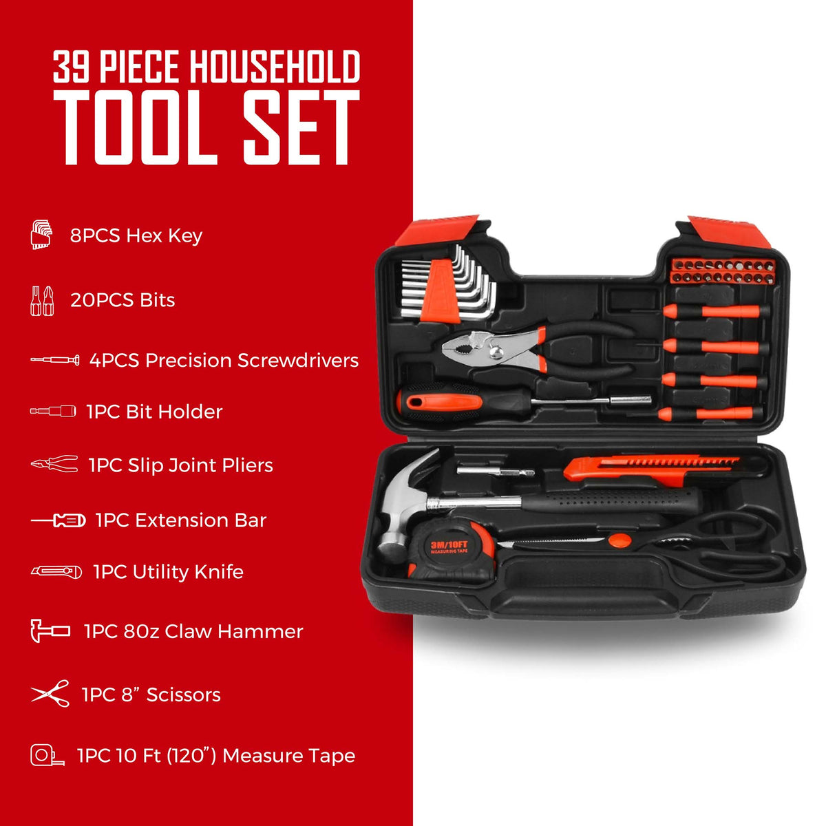 🔧 Pursonic 11-in-1 Multifunction Tool & Handy Solutions 39-Piece Household Tool Kit Bundle – The Ultimate DIY & Home Repair Set! 🏠✨