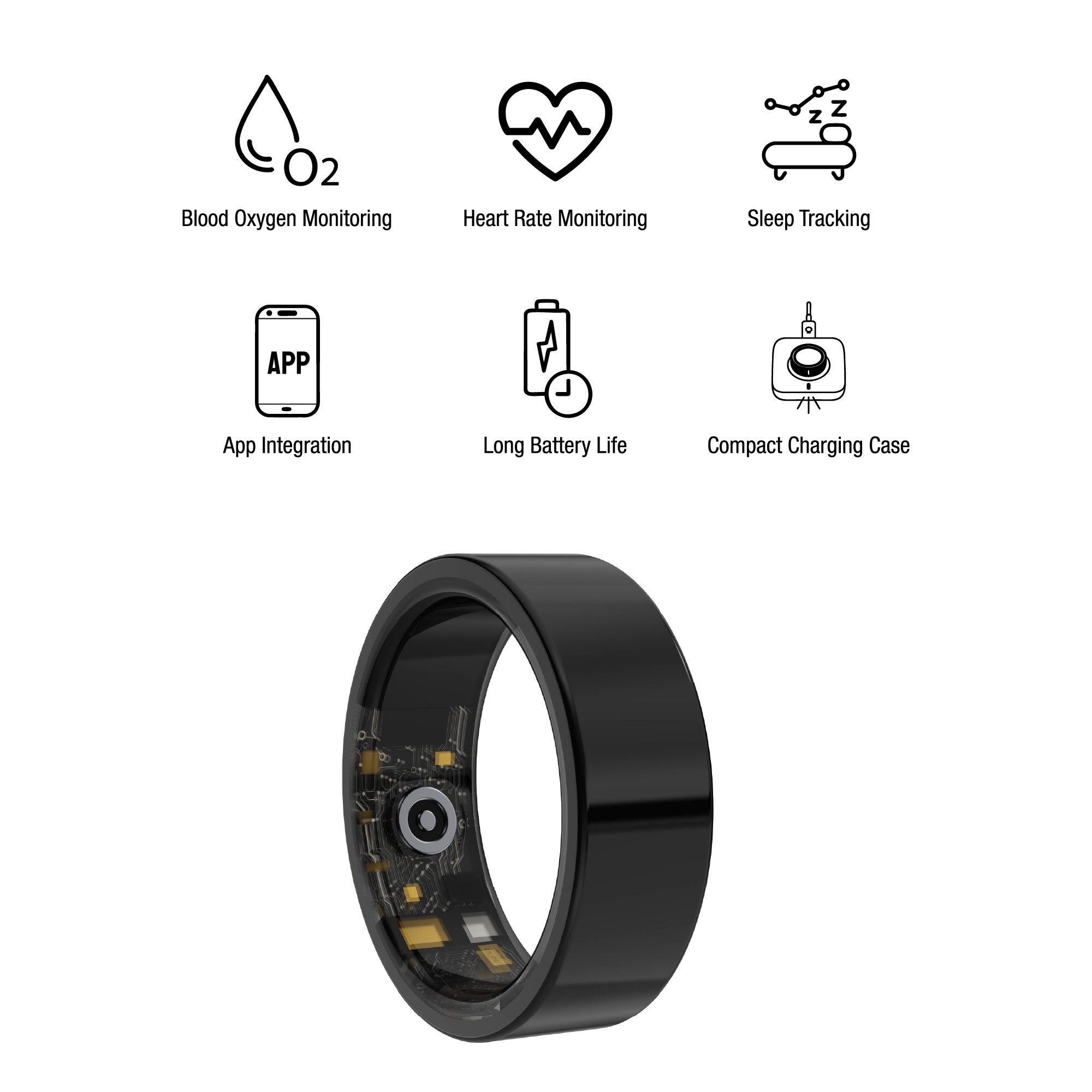 Everyday Wellness Smart Ring – Sleek Health & Sleep Tracker with Magnetic Charging Base