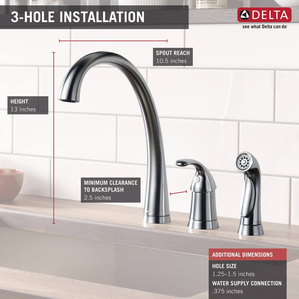 Chrome Single Handle Kitchen Faucet with Spray K101816