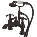 Vintage Clawfoot Deck Mount Tub Filler with Hand Shower - Oil Rubbed Bronze H456