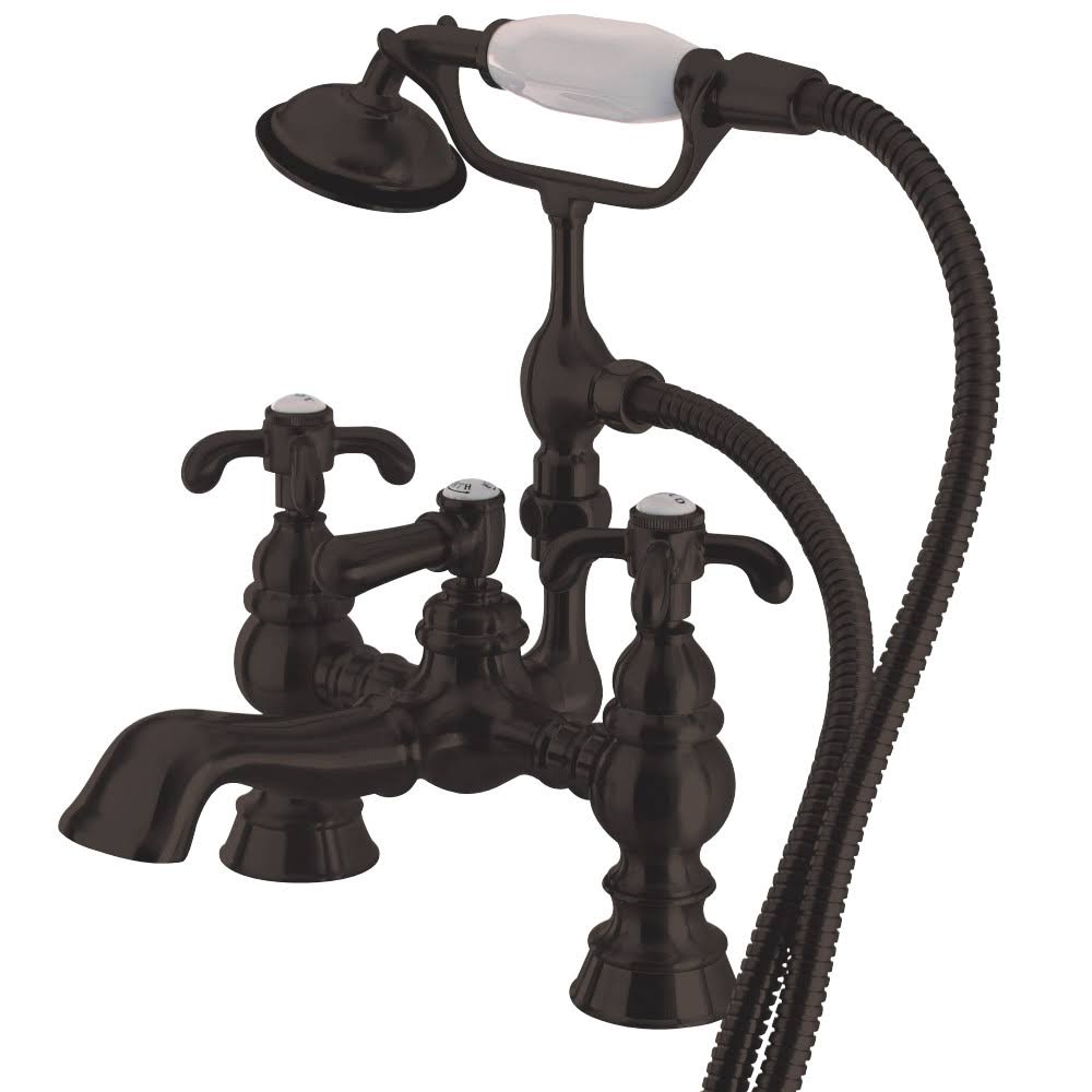 Vintage Clawfoot Deck Mount Tub Filler with Hand Shower - Oil Rubbed Bronze H456
