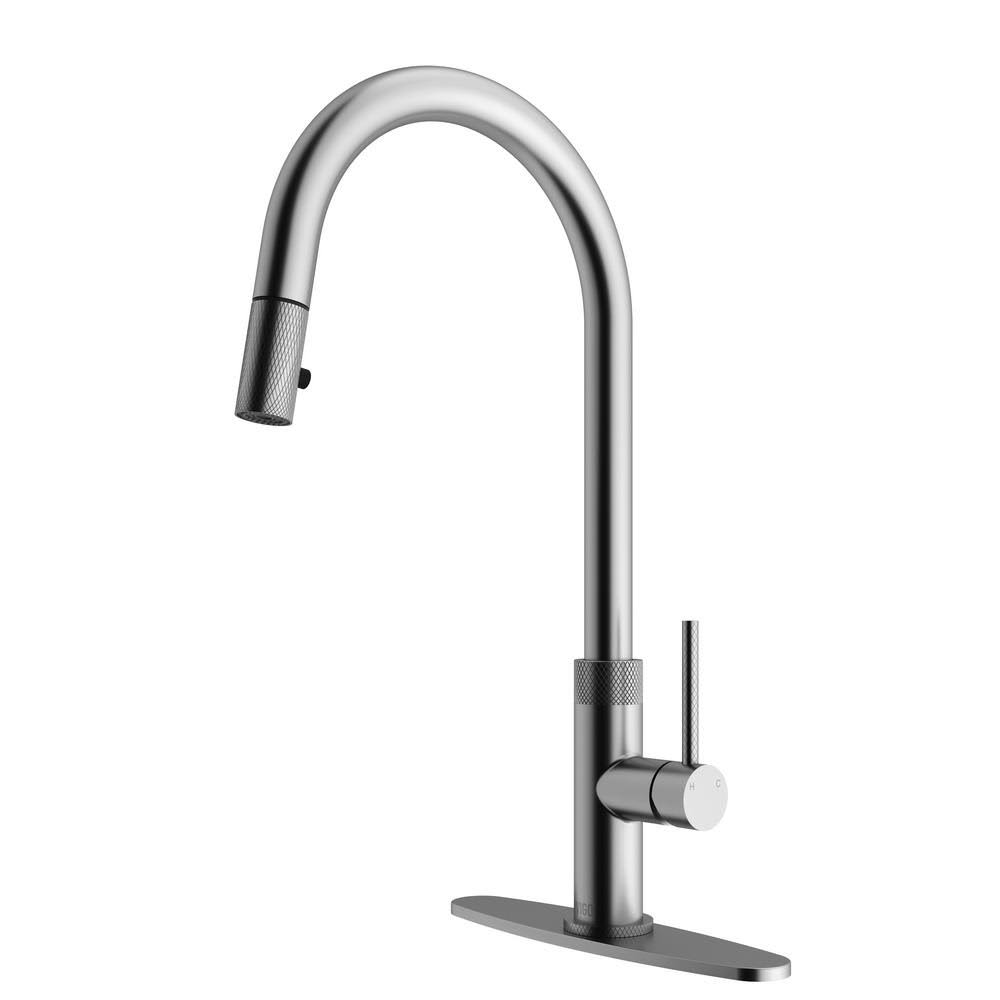 Stainless Steel Pull-Down Kitchen Faucet with Deck Plate Q5766
