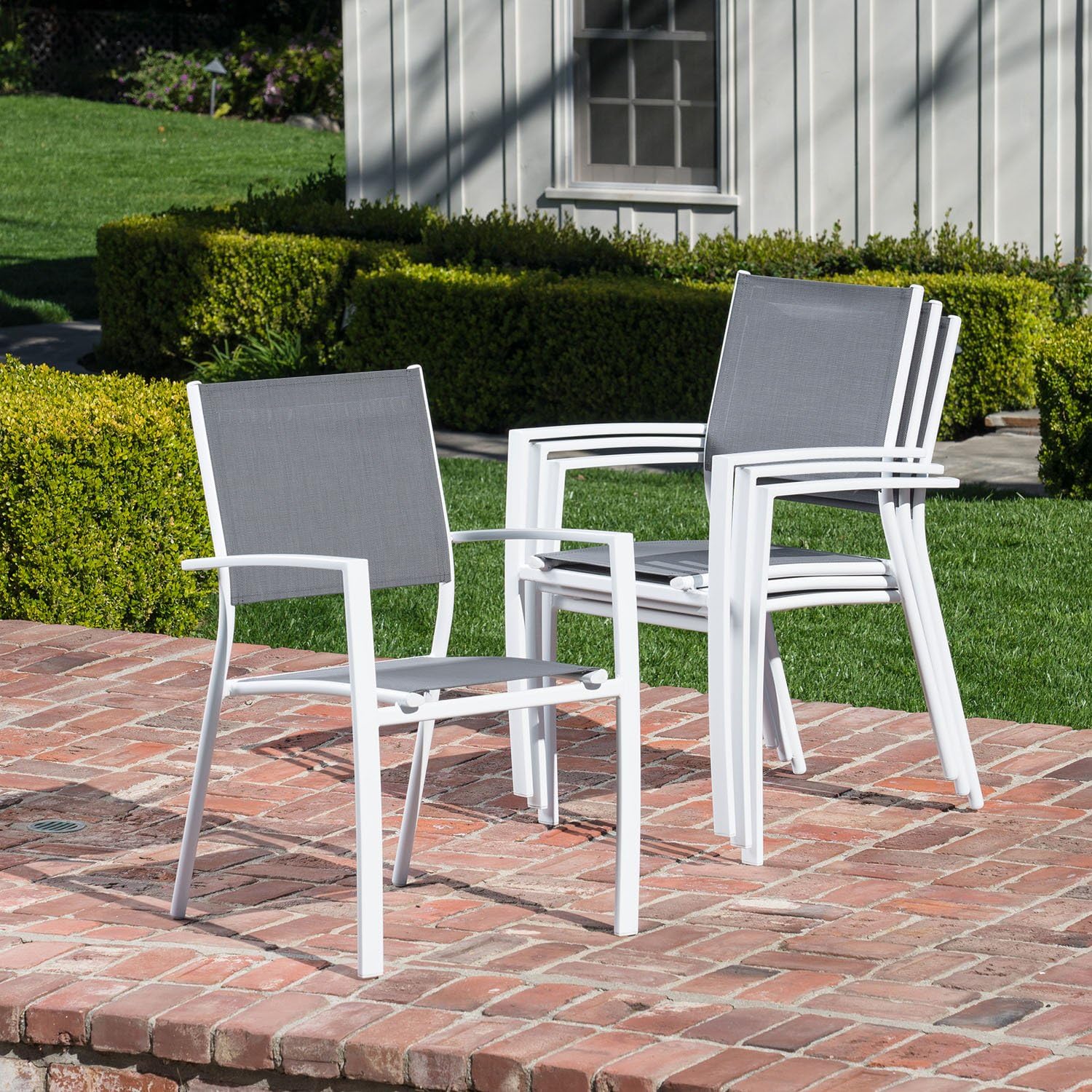 7-Piece Outdoor Dining Set with 6 Sling Chairs and Dining Table F2862