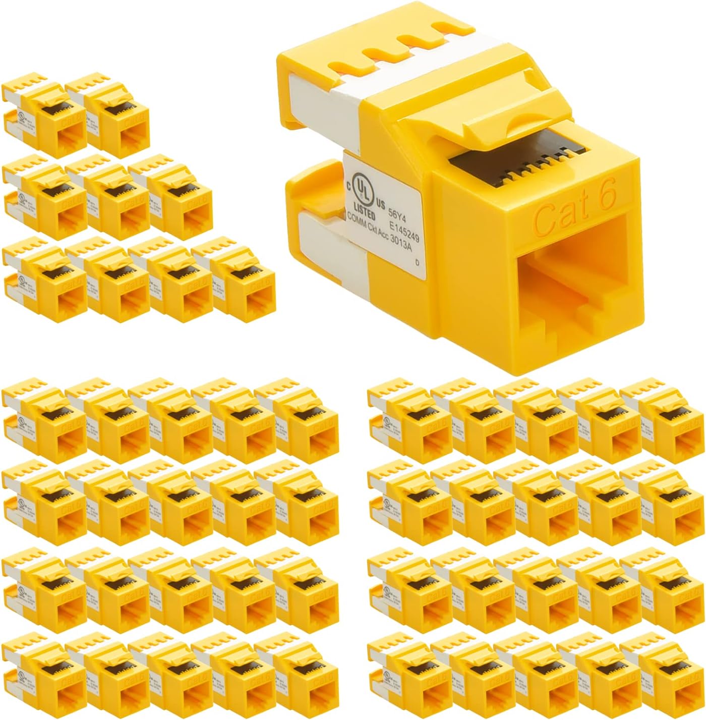 Cat.6 RJ45 Keystone Jack (50-Pack, Gray) D941