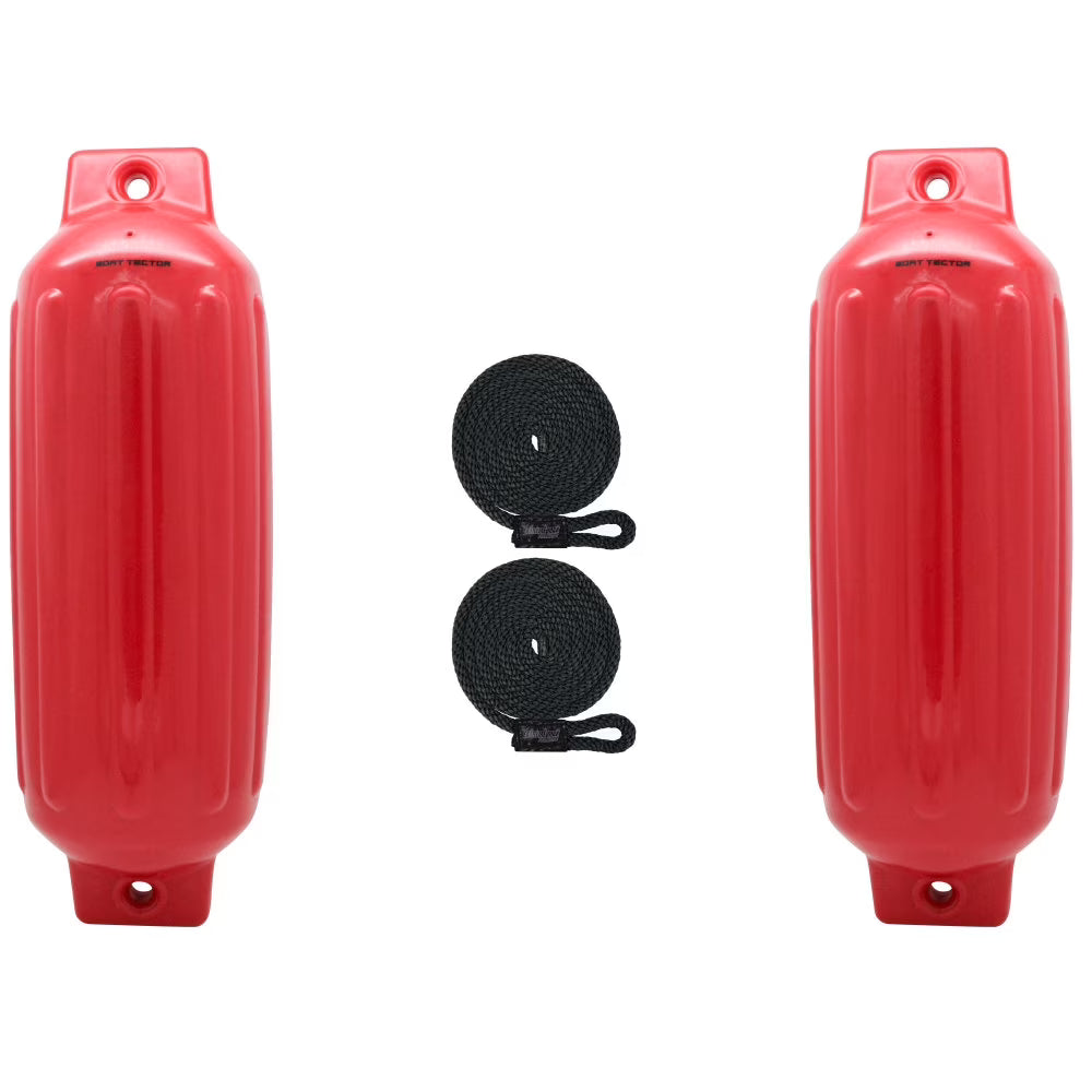 Red Inflatable Boat Fenders 2-Pack 10 In. x 30 In. S18087