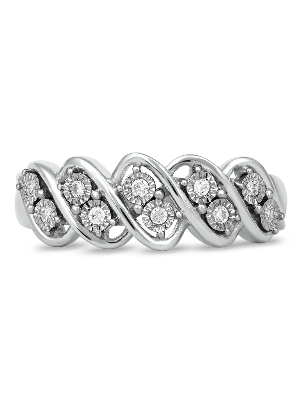 10K White Gold Diamond S-Link Band G5638