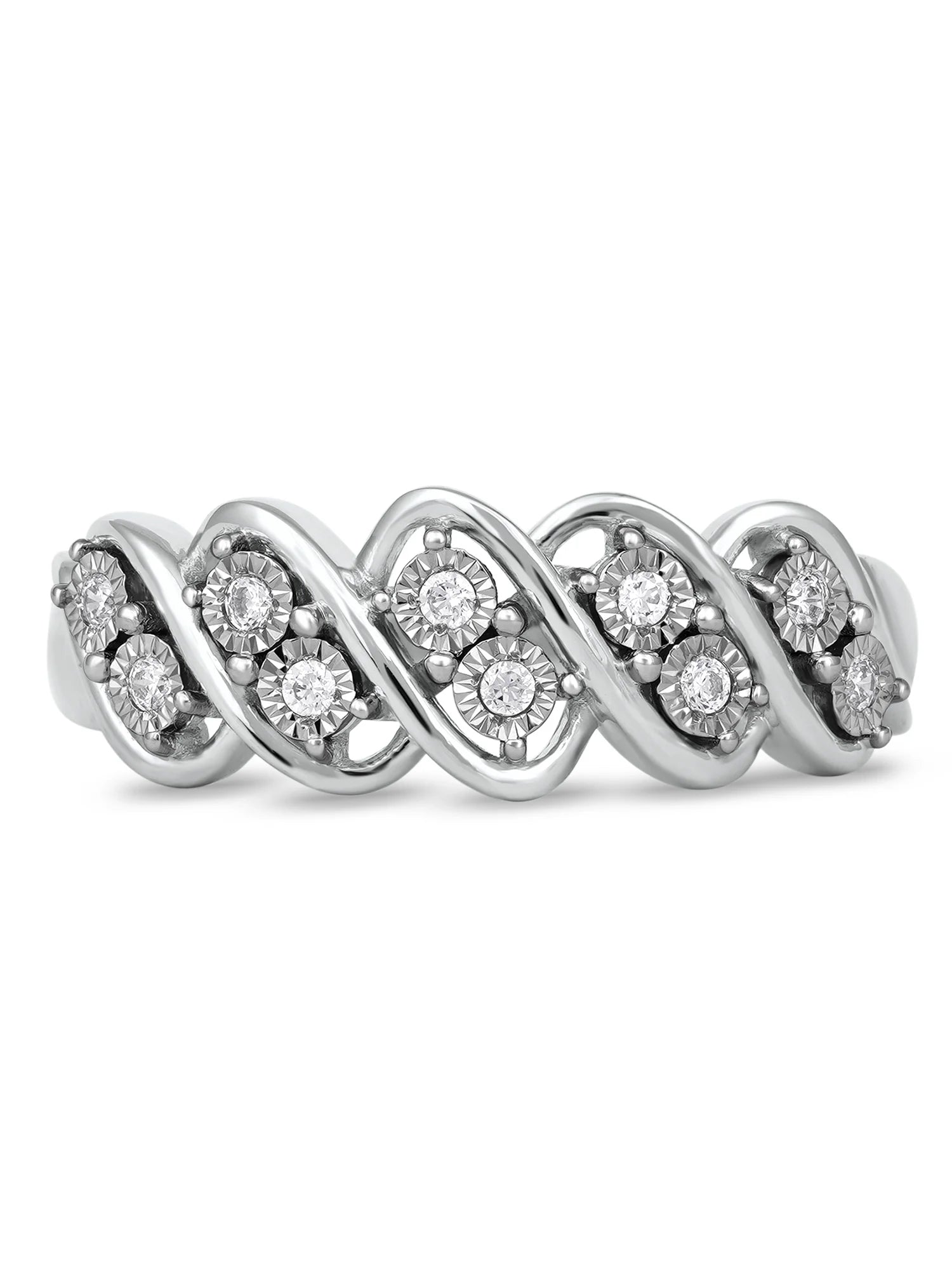 10K White Gold Diamond S-Link Band G5638