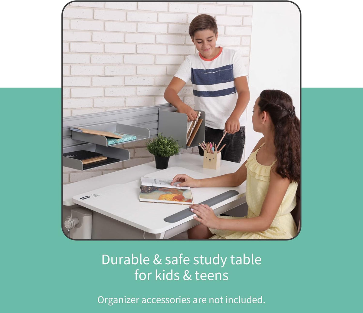 L-Shaped Study Desk with Adjustable Height and Tilt O32488