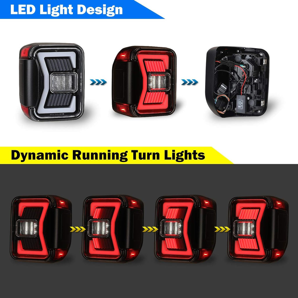 LED Tail Lights Replacement for 2019-2022 Jeep Gladiator Pickup, 1 Pair S99782