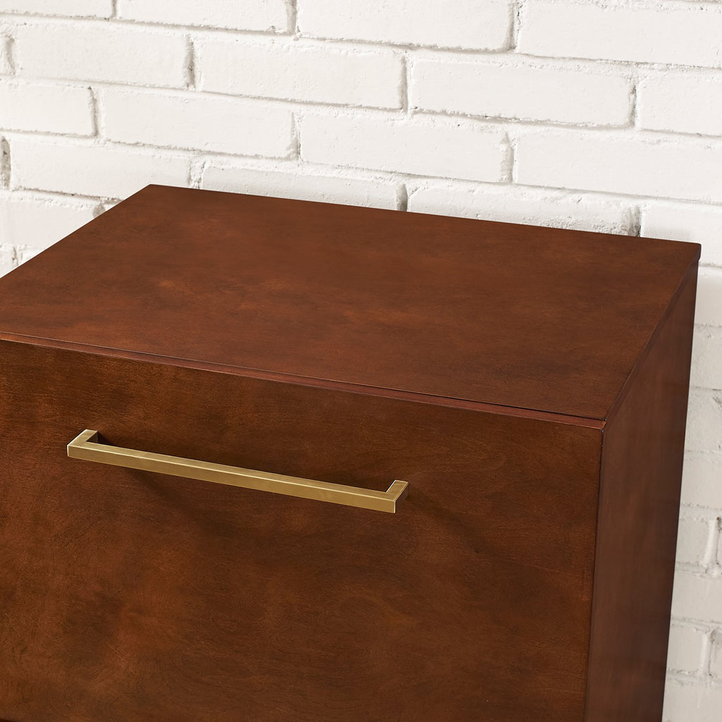 2 Drawer Wood Bar Cabinet in Mahogany G9300
