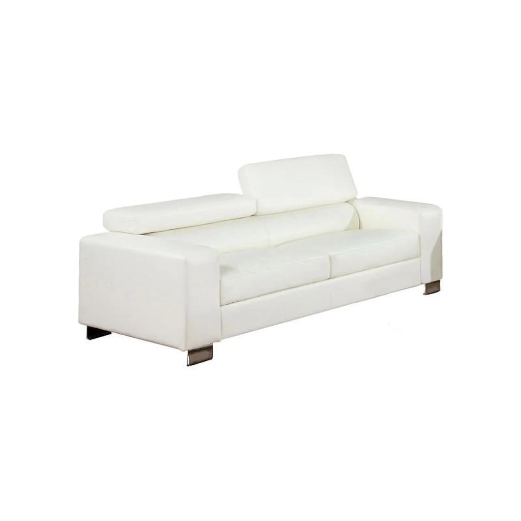White Faux Leather 2-Piece Sofa Set M389457