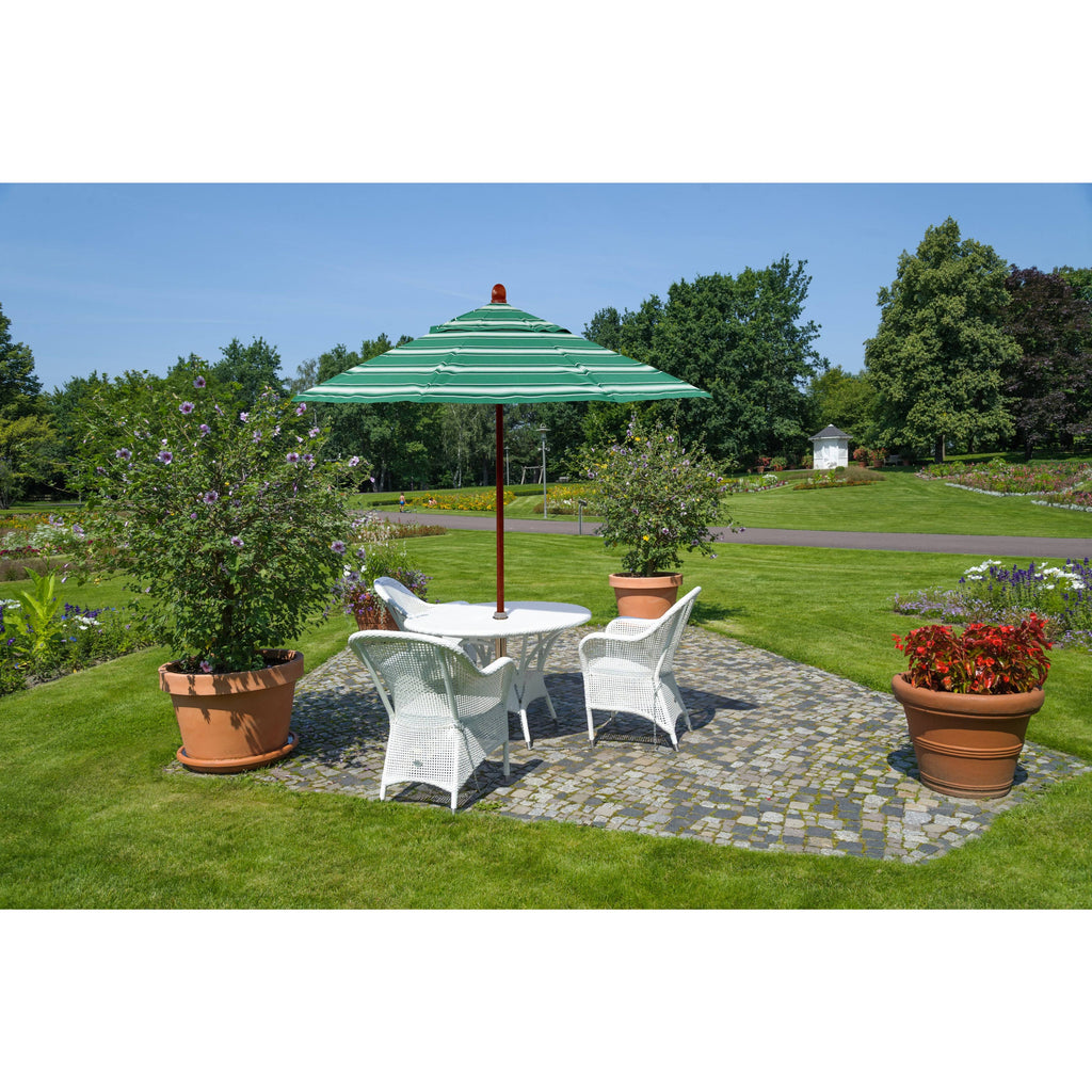 Blue 9 ft. Olefin Wood Market Umbrella K142