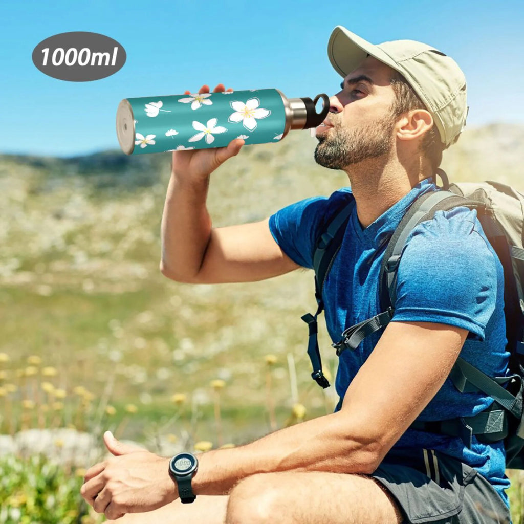Teal Stainless Steel Insulated Water Bottle with Straw Lid S69399